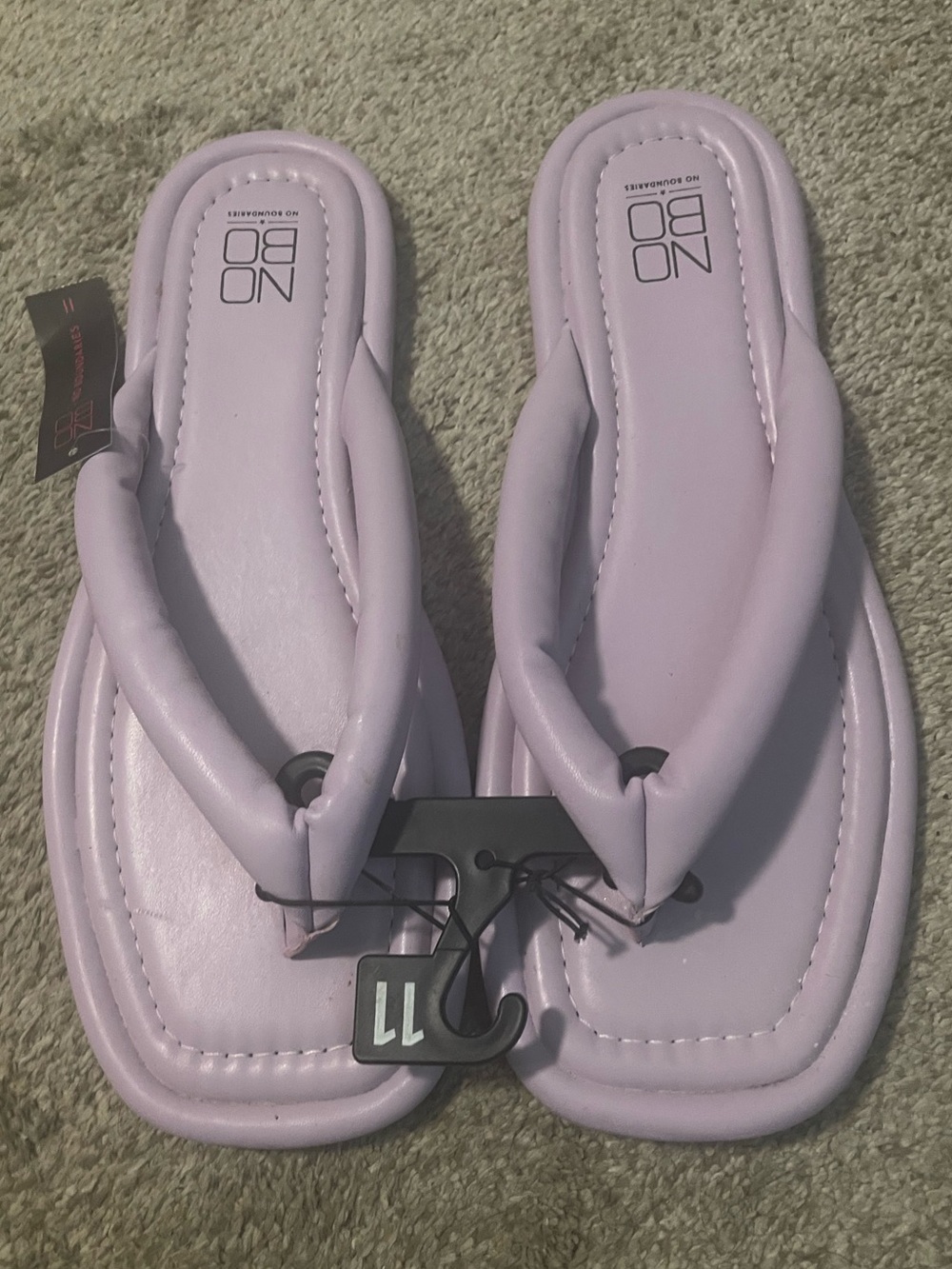 No Boundaries Lilac Padded Thong Sandals - Women's